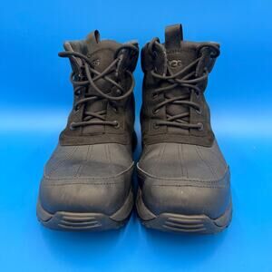 UGG Emmett Duck Boot Mens Size 11 Black Leather Waterproof Snow Winter Boots